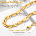 thumbnail image 4 of 18K Gold Plated Choker Chain Necklace for Men/Women Mariner Chain Birthday Christmas Jewelry Gift Clearance, 5mm/7mm,12"15"Length, 4 of 6