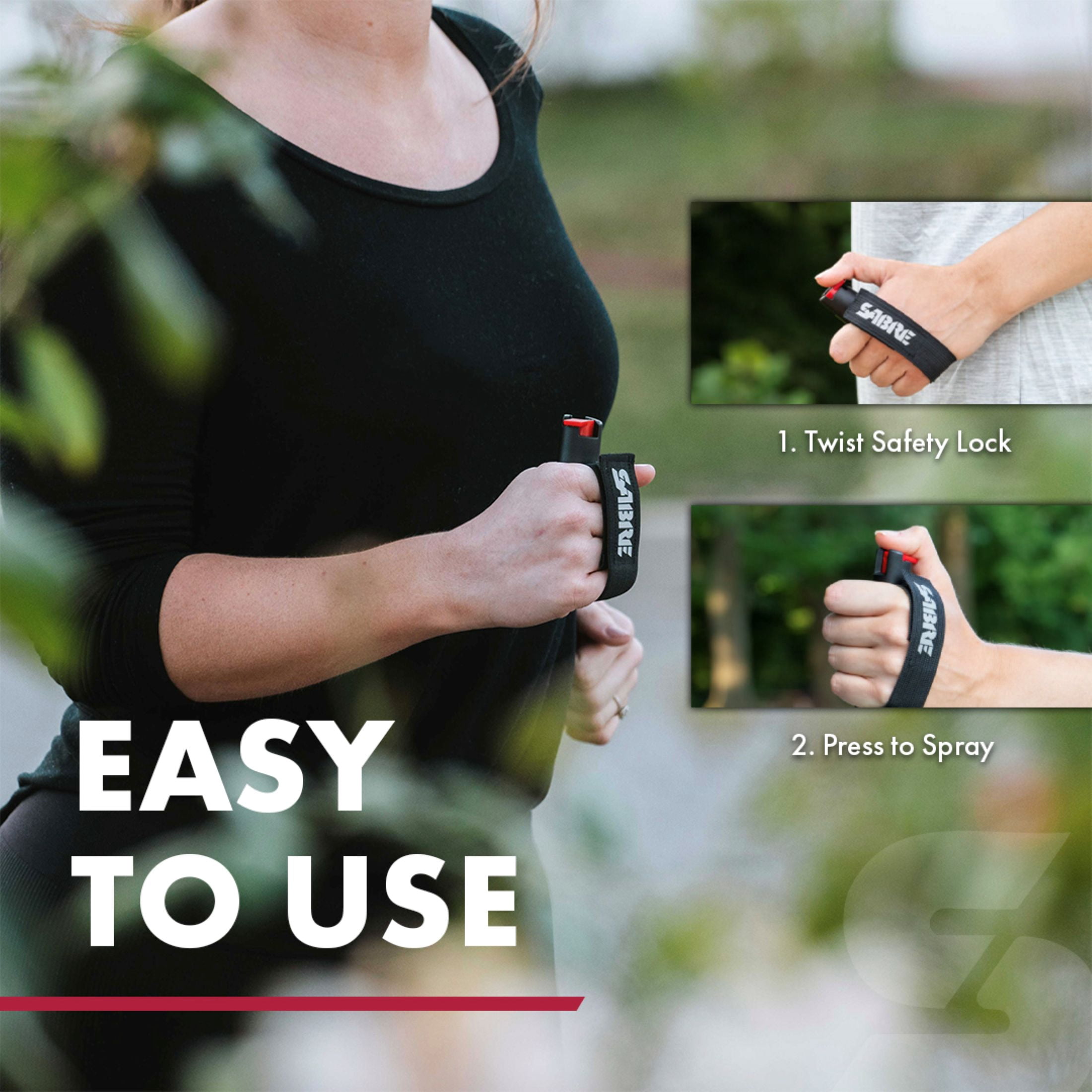 (2 pack) SABRE Running Safety Kit with Pepper Gel & Personal Alarm, Black, New, 1 Ct, Pocket Pepper Sprays