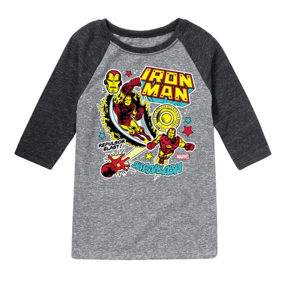 Marvel Iron Man - Sticker Style - Toddler And Youth Raglan