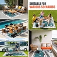 thumbnail image 5 of Outdoor Rug 3x5 ft Camper Van Bear Outdoor Large Area Rug Non Slip Rubber Let The Adventure Begin Moon Plaid Front Door Mat RV Rug Carpet Patio Outdoor Rugs for Backyard Balcony Deck Porch Indoor, 5 of 9