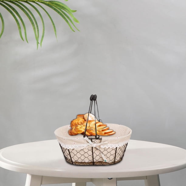 Cesta de almacenamiento Organizador de artículos diversos de escritorio Decorativo con asa Cestas de despensa Cesta de lavandería de frutas para Oval