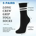thumbnail image 2 of 5 Pairs Yoga Socks with Grips for Women Non Slip Striped Women's Long Socks for for Pilates, Pure Barre, Ballet, Dance, Barefoot Workout, 2 of 7