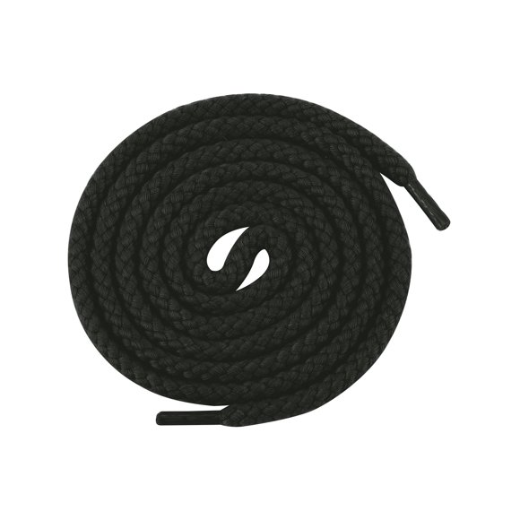 INSPIRE CHIC Round Rope Shoelaces Thick Cotton Solid Shoe Laces for Sneakers Boot 1 Pair 140cm/55.12" Black