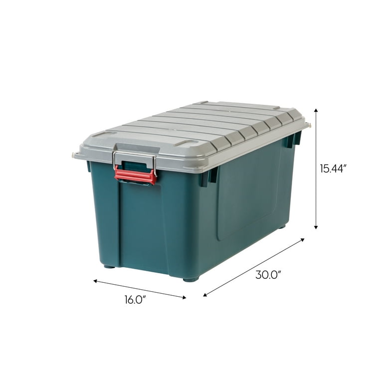 IRIS USA 4Pack 82qt/20gal WeatherPro™ Storage Utility Tote Container Box,  Green