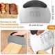 thumbnail image 2 of Máquina cortadora de masa con raspador, máquina cortadora de masa de acero inoxidable, raspador de masa con mango antideslizante y regla de medición, raspador de alimentos de mesa de metal, 2 of 5