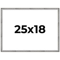 25x18 Frame Silver Grey Distressed Solid Wood Picture Frame | 0.75 Inch Moulding Width | Interior
