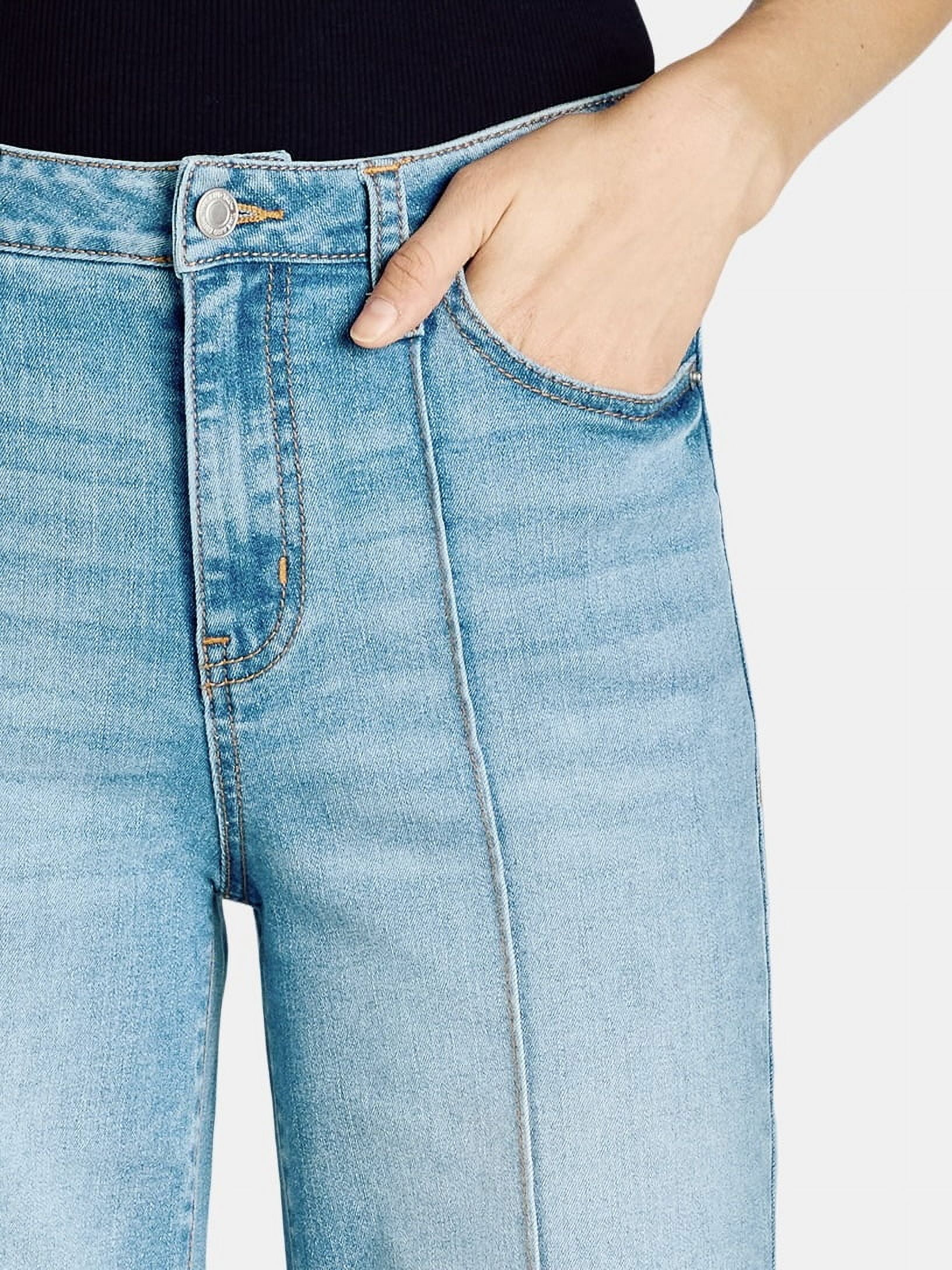 Time and Tru Women's High Rise Wide Leg Jean, 29", 31", 33" Inseams, Size Range 2-20