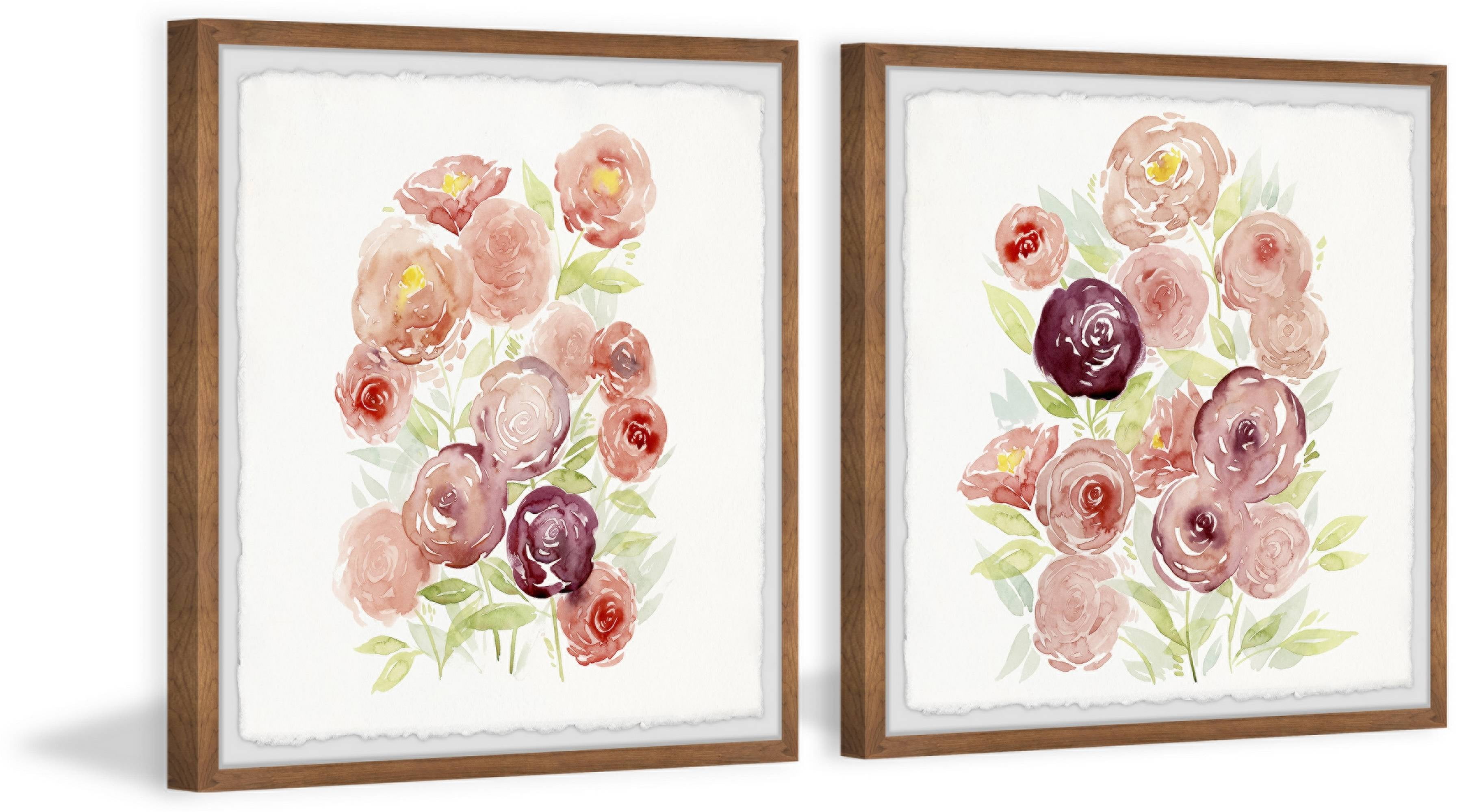 Marmont Hill Rosen Garden Iii Diptych, Art Prints, 24.00" x 1.50"