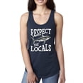 thumbnail image 2 of Wild Bobby Respect The Locals Save Our Oceans Shark Animal Lover Ladies Racerback Tank Top, Navy, Large, 2 of 6