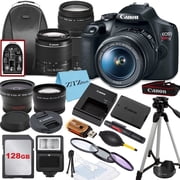 Canon EOS Rebel T7 DSLR Camera Bundle with 18-55mm, 75-300mm Lens, 128GB Memory Card, Backpack and ZeeTech Accessory (International Version)