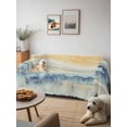 thumbnail image 6 of Yellow Blue Ombre Sofa Covers for 2-3 Cushion Couch L-Shaped Sectional, Abstract Modern Art Fluid Striped Washable Sofa Covers Slipcover for Living Room Furniture, Couch Cover Blanket 71"x134", 6 of 9