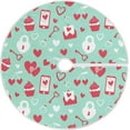 thumbnail image 1 of FMSHPON Valentine's Day Happy Valentine's Day Cute Love Heart Letter Lock Phone Xmas Christmas Tree Skirt Stand Mat for Holiday Party Decoration Indoor Outdoor 36 inches, 1 of 6