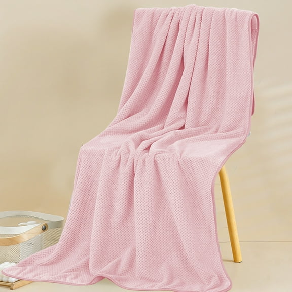 Tainini Bath Towel, Thick Coral Velvet Pineapple Checkered Absorbent Bath Towel,Bath Sheets,Super Soft Quick Drying, 55X27in