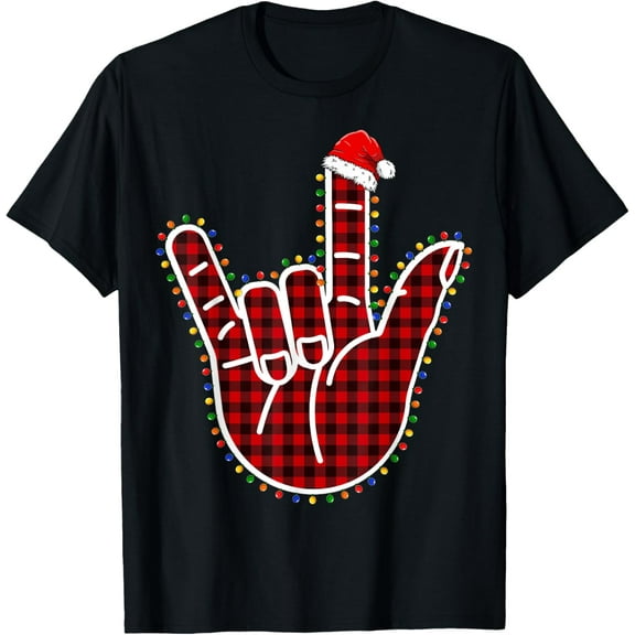 American Sign Language ASL I Love You Hand Christmas T-Shirt
