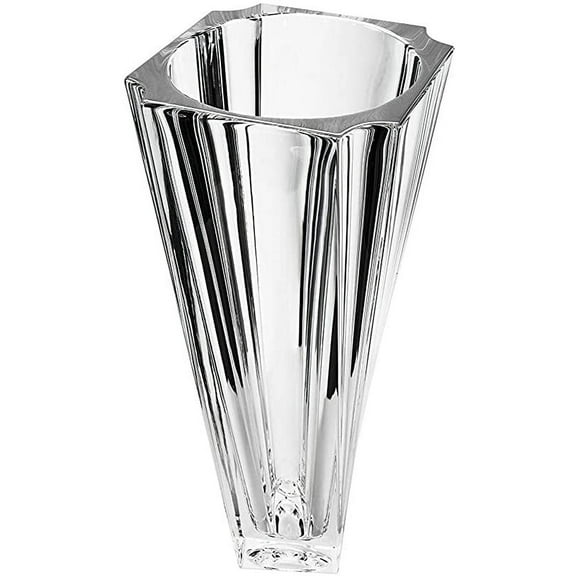Balzac Collection Modern Crystal Hand-Crafted Decorative Flower Vase - 13 Inches Vase