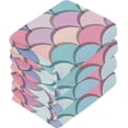 thumbnail image 3 of SKYSONIC 6 PCS Mermaid Tail Washcloths, 12"x12" Cotton Wash Cloths, Highly Absorbent and Soft Face Towels for Bathroom,Gym,Hotel and Spa, 3 of 7