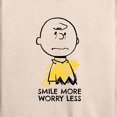 thumbnail image 3 of Peanuts - Smile More Worry Less - Women's Lightweight French Terry Long Sleeve Shirt, 3 of 6