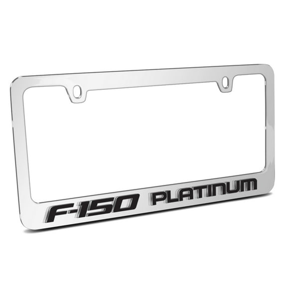 Ford F-150 Platinum in 3D American-Made Mirror Chrome Metal License Plate Frame