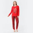 thumbnail image 3 of Yuanyu Family Christmas Pajamas Matching Sets, Cute Printed Top + Plaid Pants Sleepwear, Holiday PJs for Women/Men/Kids/Couples, 3 of 8