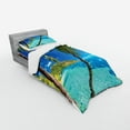 thumbnail image 3 of Ambesonne Tropical Bedding Set 4 Pcs, Palm Trees Sea Beach, Queen, Turquoise Blue, 3 of 3