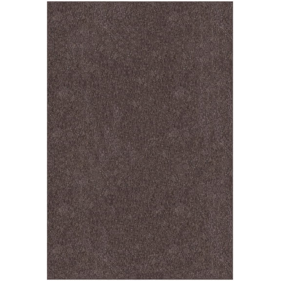 Ottomanson Non-Slip Area Rug for Living Room 6'6" x 10' Stain-Resistant Low Pile Floor Carpet, Brown