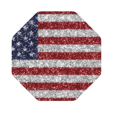 

Giroia America Flag Glitter Coasters Leather Coasters Set of 6 Coaster for Drinks Octagon