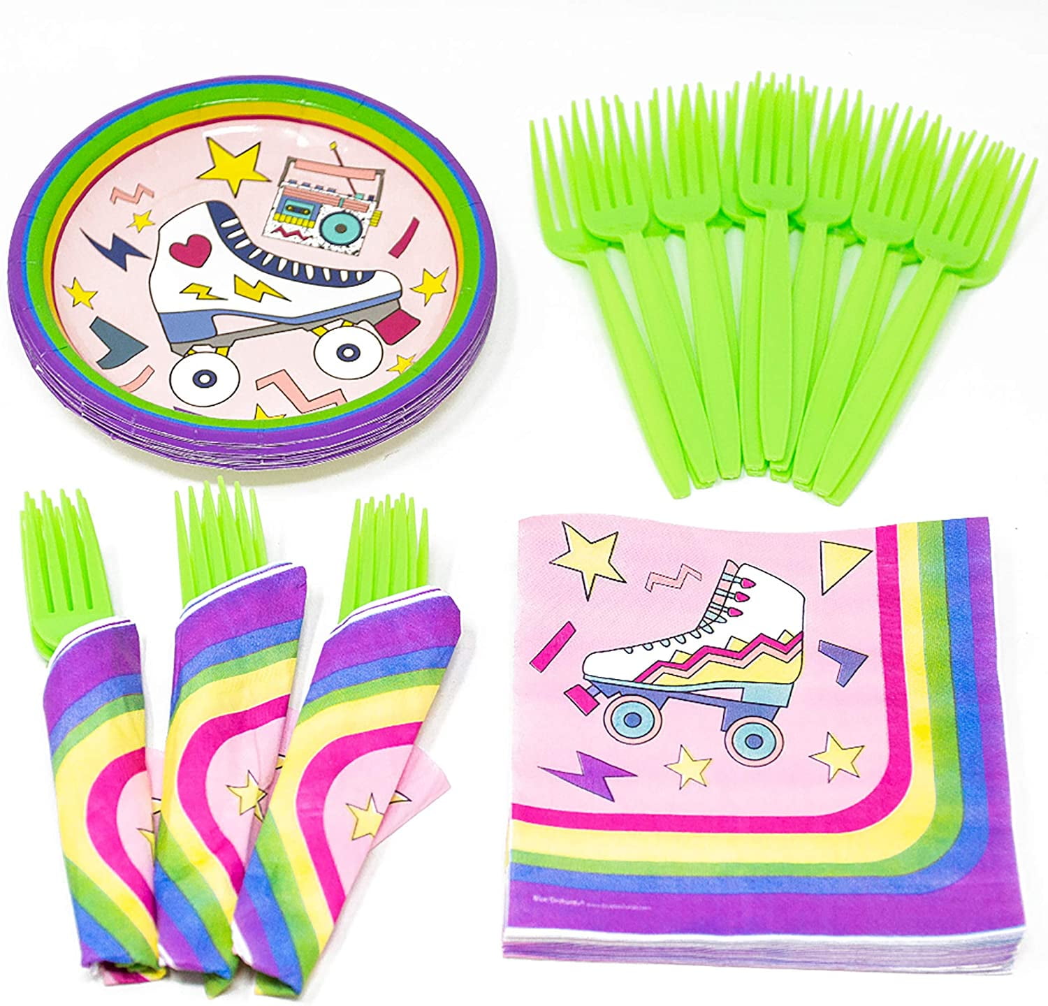Roller Skating Value Party Supplies Packs (for 16 Guests), Skateboard