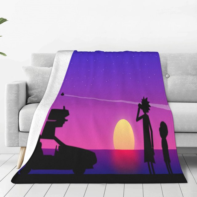 Manta de Rick y Morty para decoración de habitación, manta de franela para sofá cama de 60 x 50 pulgadas