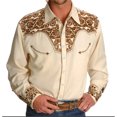 thumbnail image 1 of Camisa de manga larga para hombre, estampado floral de cachemira, camisa hawaiana, camisa informal de manga larga con botones para playa, blusa de playa de talla grande, 1 of 6