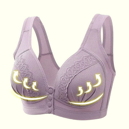 purcolt Plus Size Wire Free Bras for Women  Comfort Push Up Bra Full-Coverage Wireless Brassiere Lightly Lined Breathable Bralettes Non-Adjustable Lingerie Everyday Underwear