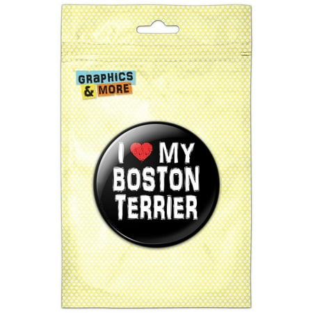 

I Love My Boston Terrier Stylish Refrigerator Button Magnet