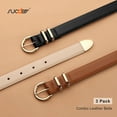 thumbnail image 3 of SUOSDEY Women Leather Belts for Jeans Gold Buckle Ladies Leather Belt 3 Pack, 3 of 8