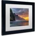 thumbnail image 2 of Trademark Fine Art 'Napali Sunset Kauai' Canvas Art by Pierre Leclerc, White Matte, Black Frame, 2 of 4