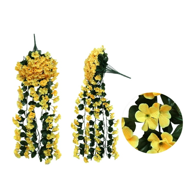 Artificial Flower Simulation Rattan Violet Hanging Rattan Wall Hanging Orchid Hanging Basket Flower Living Room Balcony Home Decoration Wall