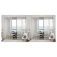 thumbnail image 2 of Inteprter Home Window Curtain Replacement Bedroom Flocking Decoration Drape Full Privacy Soft Protection Accessory Breathable Blanco 2piezas, 2 of 6
