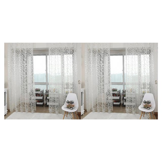 Bewildely Home Hotel Window Curtain Replacement Bedroom Privacy Decoration Breathable Drape Accessory Protection Full Furniture Blanco 2piezas Bewildely CBP009867