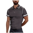 thumbnail image 1 of pstuiky camisetas camisas para hombre, Camiseta informal de manga corta con botones y solapa para hombre camisas casuales para hombre m, 1 of 6