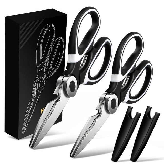 2PCS Kitchen Scissors All Purpose Heavy Duty, Kitchen Utensils Set, Stainless Steel Cooking Utensils Gadgets, Kitchen Scissors Set For Kitchen Small Tools Clearance