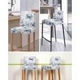 thumbnail image 5 of Blue Crab Coastal Bar Stool Covers Set of 6, Beach Starfish Nautical Coral Retro Stretch Washable Bar Chair Covers with Backs, Removable Pub Counter Height Chair Cover for Kitchen Dining Room Cafe, 5 of 7