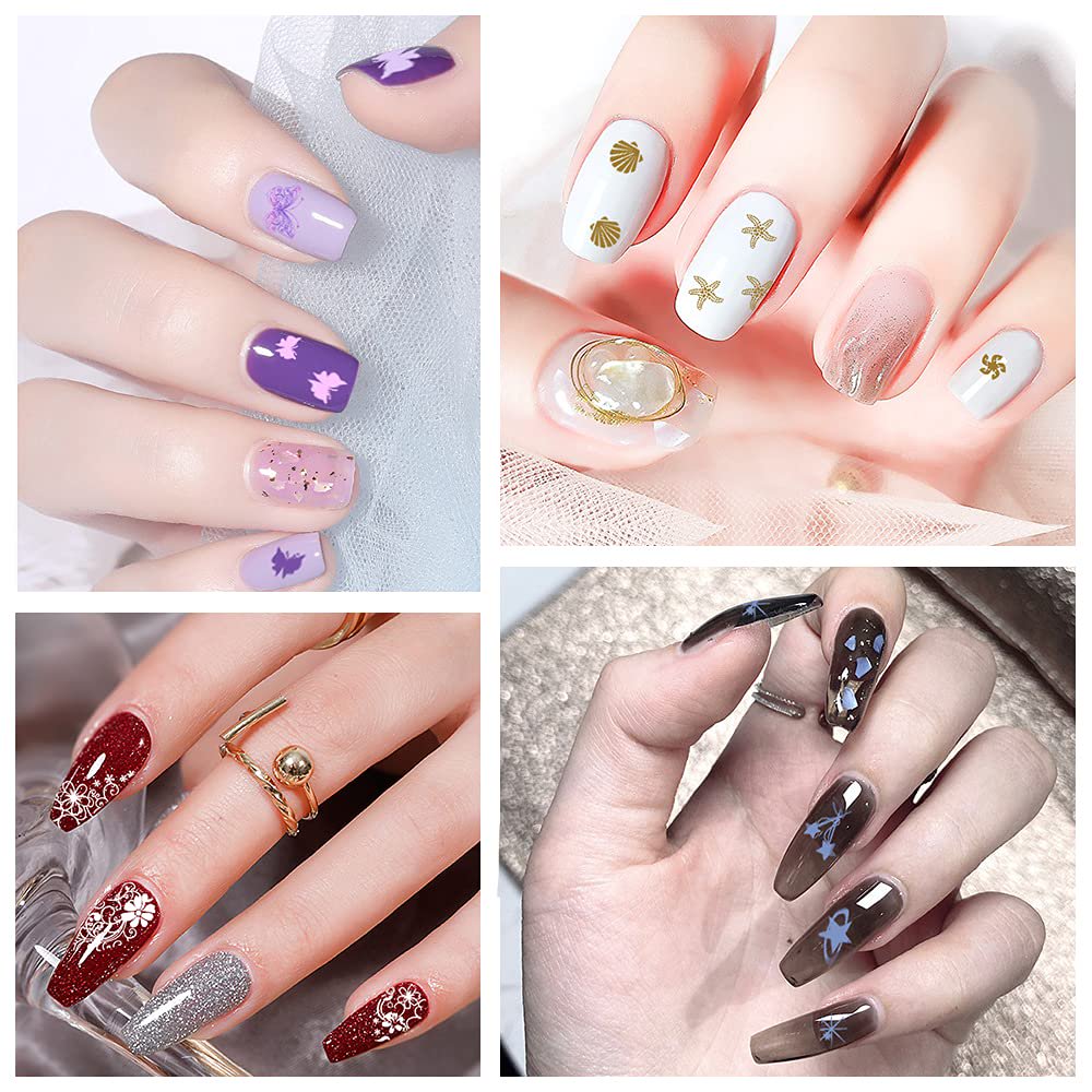 Biutee 36pcs Nail Stamper Set, 30pcs Nail Stamping Plates with Stamps, Scrapers & Storage Bag Stainless Steel Nail Plate Template Kit Christmas Gift