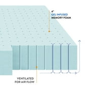Best Price Mattress 4 Cooling Gel Ventilated Memory Foam Mattress Topper, King