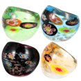 thumbnail image 2 of SHISUYAN 4 Pcs Hand Made Glass Rings for Women with Pattern Fairy Cottagecore Style, 2 of 8