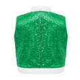 thumbnail image 4 of Ocealan Kids Boys Girls Christmas Elf Warm Vest Sleeveless Open Front Waistcoat Sequins Top Green 8, 4 of 5