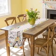 thumbnail image 6 of Happy Easter Table Runner, Spring Gray Bunny Yellow Floral He Is Risen Pink Plaid Cotton Linen Kitchen Table Decoration Washable Dining Tabletop Runners for Home Party Decor 13x108 Inches, 6 of 9