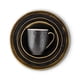 thumbnail image 2 of Stone Lain - Vajilla de porcelana de 16 piezas, servicio para 4, negro con ribete dorado, 2 of 12