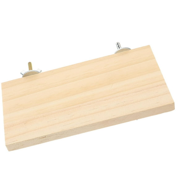 Solid Hardwood Parrot Perch Platform, Corner Flat Stand Cage Perches for Small Birds and Parrots