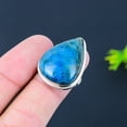 thumbnail image 2 of Natural Neon Blue Apatite Gemstone Handmade 925 Sterling Silver Ring Size 8, 2 of 2