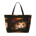 thumbnail image 2 of Kdxio Animal Cat Pattern Large Capacity Beach Travel Bag with Zipper Multiple Pockets Foldable Waterproof Tote for Pool Gym Camping Travel, 2 of 7