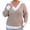 Khaki, variant on CHGBMOK Women's Plus Size Sweaters Loose Fit Color Block V Neck Pullover Rib Trim Long Sleeve Tops