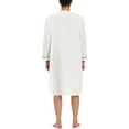 thumbnail image 3 of INSPIRE CHIC Outfit Men's Sleepshirts Henley Collar Solid Color Chest Pocket Long Sleeve Cotton Nightshirt M White, 3 of 6